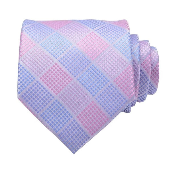 Classy Men Pastel Checkered Silk Necktie