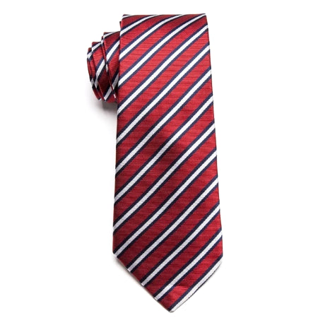 Cravatta classica da uomo classica rossa blu bianca