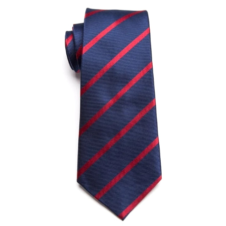Cravatta classica a righe rosse blu da uomo di classe