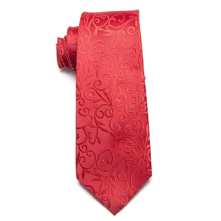 Cravatta floreale rossa classica da uomo di classe