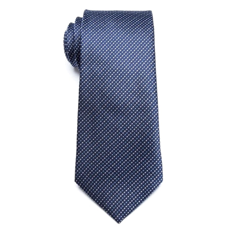 Cravatta classica da uomo blu a pois di classe