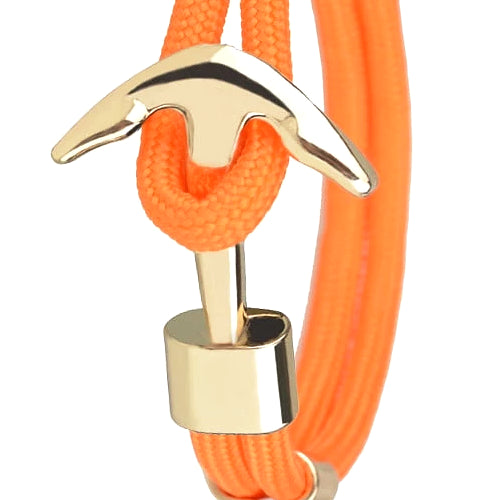 Classy Men Orange Gold Anchor Bracelet