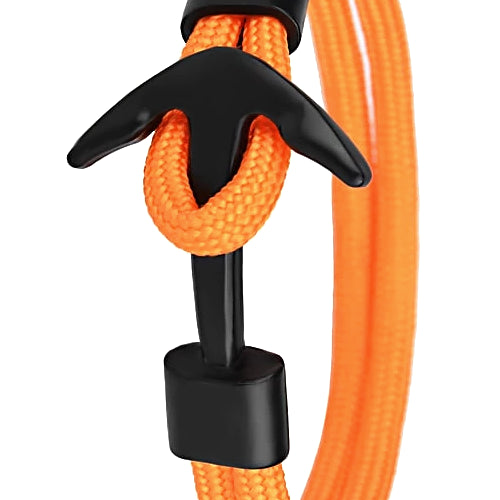 Classy Men Orange Black Anchor Bracelet