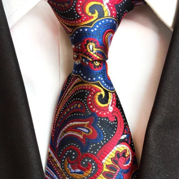Classy Men Formal Multicolor Paisley Silk Necktie
