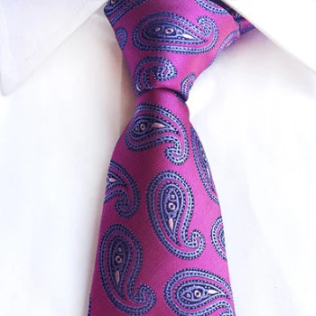 Classy Men Formal Violet Paisley Silk Necktie