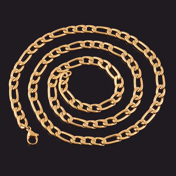 Classy Men 4.5mm Gold Figaro Chain Necklace