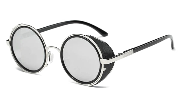 Classy Men Silver Retro Side Shield Sunglasses