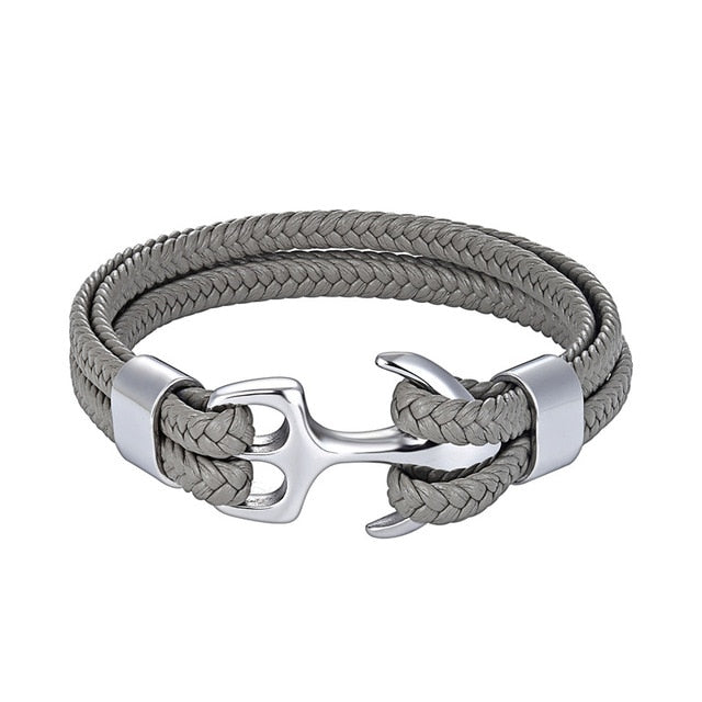 Classy Men Grey & Silver Anchor Bracelet - Classy Men Collection