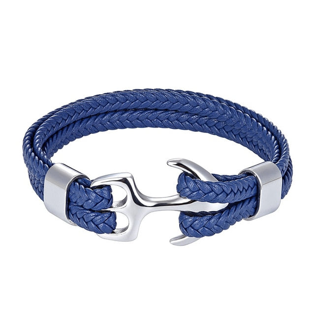 Classy Men Blue & Silver Anchor Bracelet - Classy Men Collection