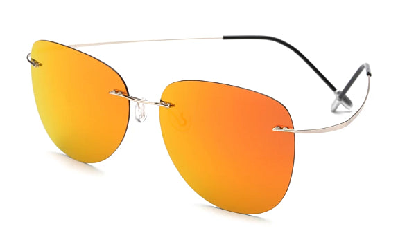 Classy Men Orange Lightweight Aviator Sunglasses