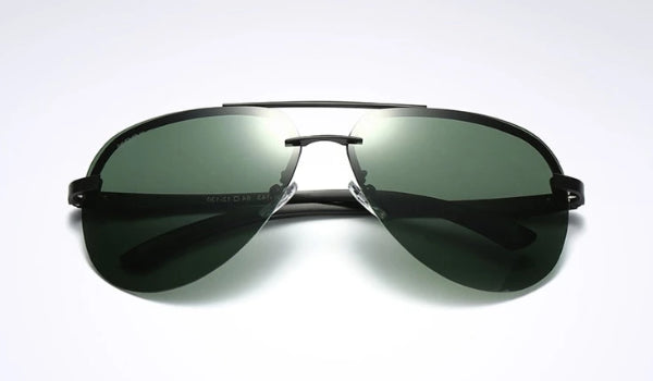 Classy Men Rimless Green Aviator Sunglasses