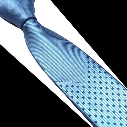 Classy Men Blue Dotted Luxury Silk Narrow Tie - Classy Men Collection
