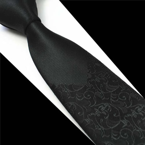 Classy Men Black Floral Luxury Silk Narrow Tie - Classy Men Collection