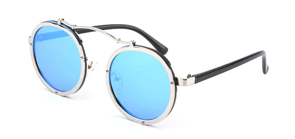 Classy Men Blue Retro Round Sunglasses - Classy Men Collection