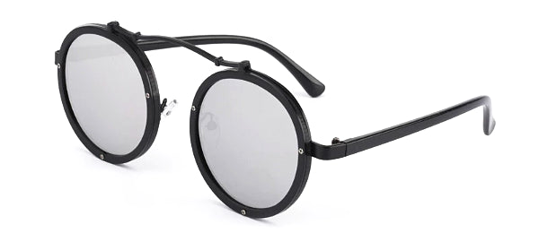 Classy Men Black & Silver Retro Round Sunglasses - Classy Men Collection