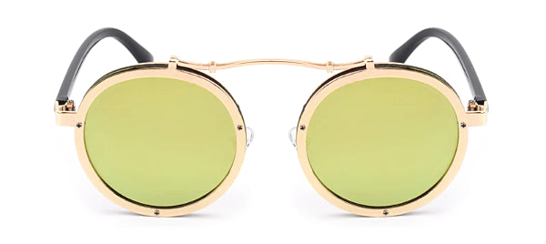 Classy Men Gold Retro Round Sunglasses - Classy Men Collection