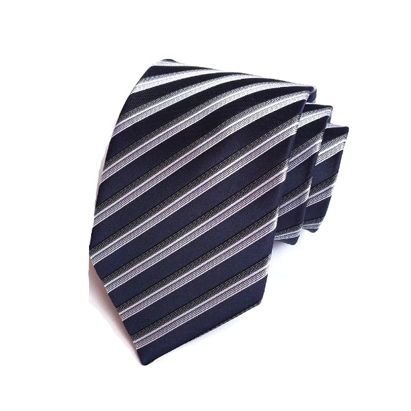 Cravatta a righe 3D in seta da uomo di classe