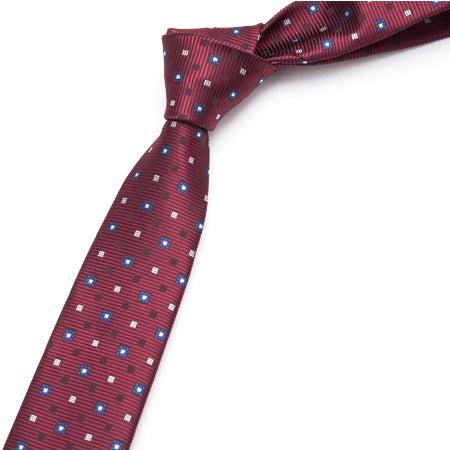 Classy Men Red Square Skinny Tie