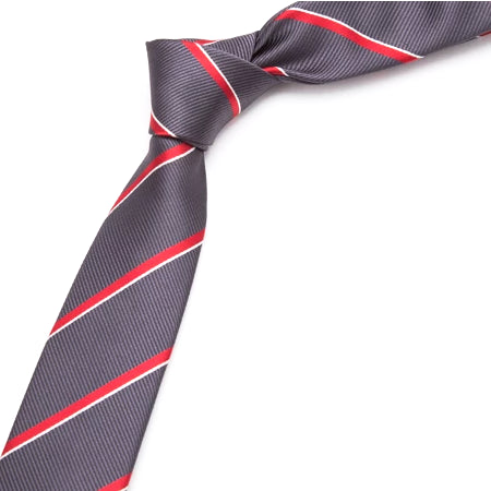 Classy Men Grey Striped Skinny Tie