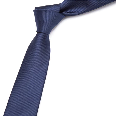 Cravatta skinny blu tinta unita da uomo di classe