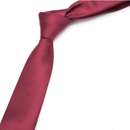 Cravatta skinny rossa tinta unita da uomo di classe