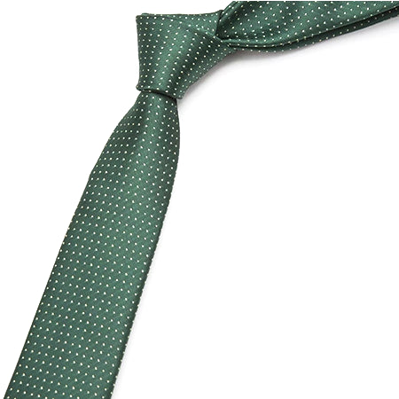 Cravatta skinny da uomo di classe verde con mini puntini