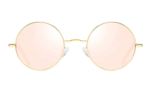 Classy Men Pink Round Polarized Sunglasses
