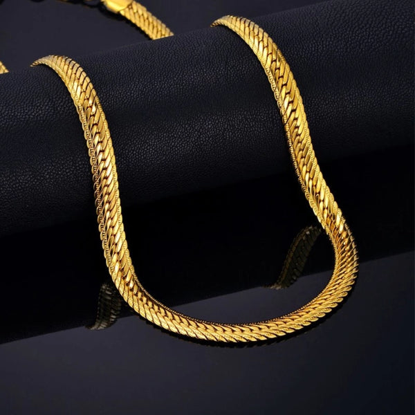 Classy Men 5mm Gold Herringbone Chain Necklace