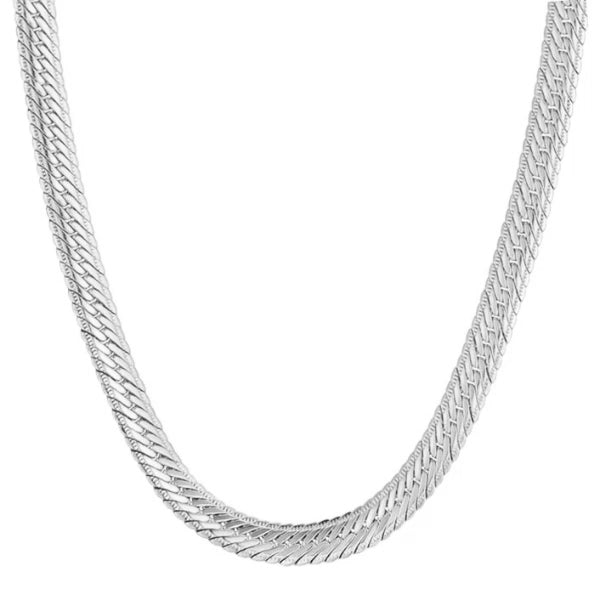 ORSA JEWELS 925 Sterling Silver 4.5mm Flexible Flat Herringbone Chain  Necklace for Men Women Punk Snake Neck Chain Jewelry SC35 - AliExpress
