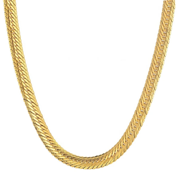 14MM Silver Classic Herringbone Chain Necklace 20
