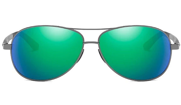 Classy Men Teal Polarized Pilot Sunglasses