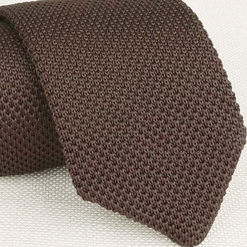 Classy Men Solid Brown Knitted Tie