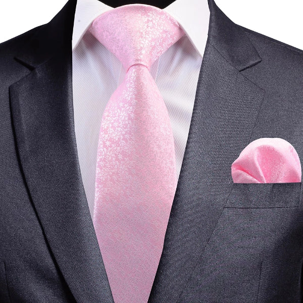 Classy Men Pink Floral Silk Necktie