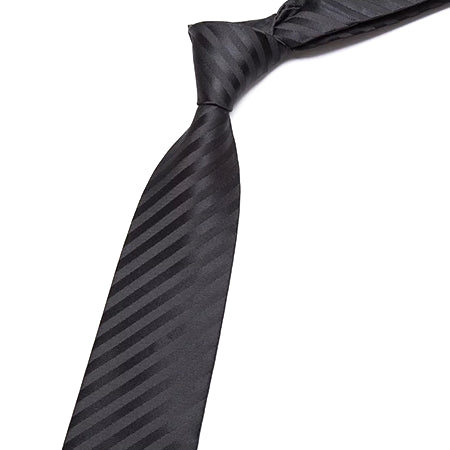 Classy Men Classic Black Striped Necktie