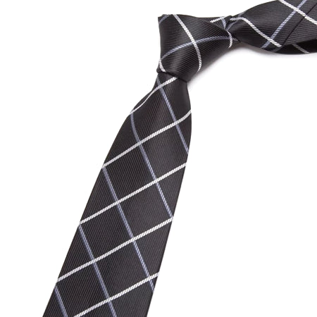 Classy Men Classic Black Checkered Necktie