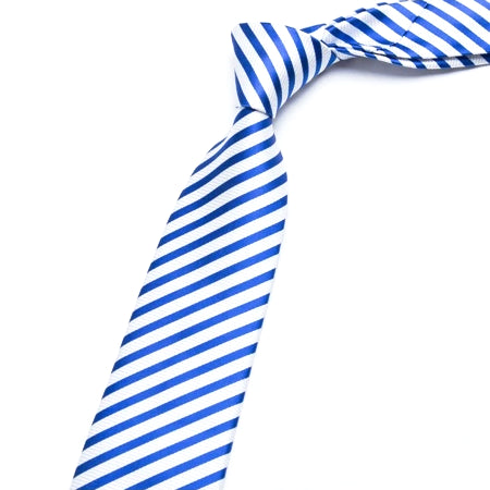 Classy Men Classic White Blue Striped Necktie