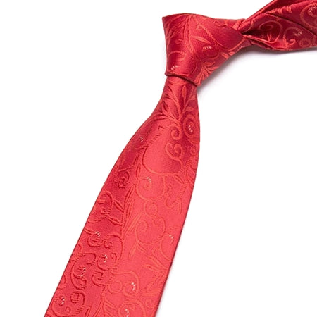 Classy Men Classic Red Floral Necktie