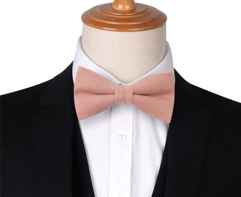 Classy Men Pink Cotton Pre-Tied Bow Tie