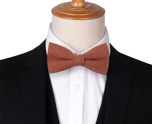 Classy Men Rust Cotton Pre-Tied Bow Tie