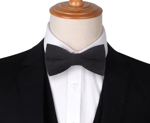 Classy Men Black Cotton Pre-Tied Bow Tie - Classy Men Collection