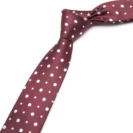 Classy Men Red Irregular Dot Skinny Tie