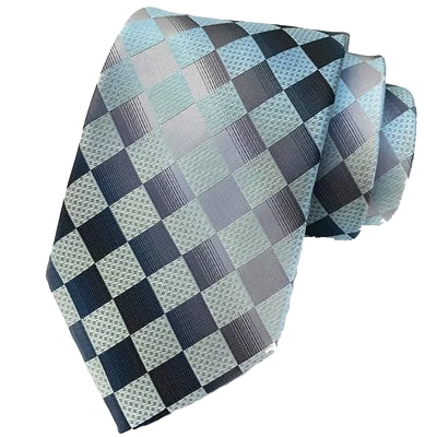 Cravatta elegante in seta a quadri grigi da uomo di classe