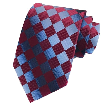 Cravatta elegante in seta a quadri rossi da uomo di classe