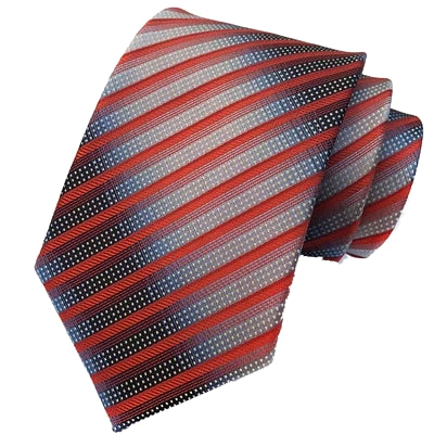 Classy Men Elegant Red Striped Silk Tie