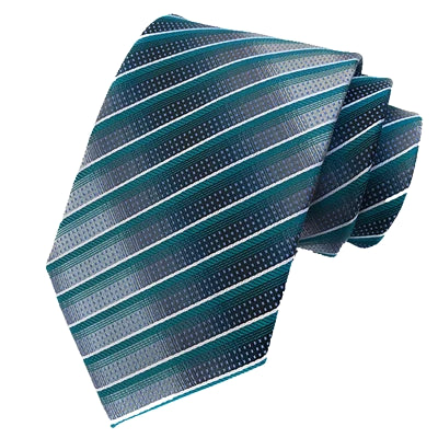 Cravatta elegante in seta a righe verde acqua da uomo di classe