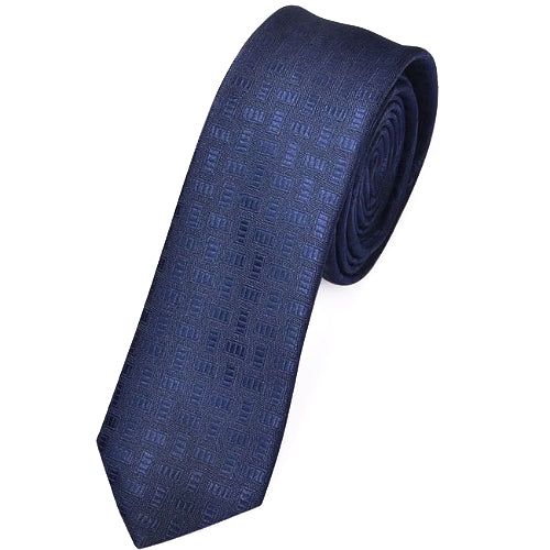 Cravatta skinny blu scuro da uomo di classe