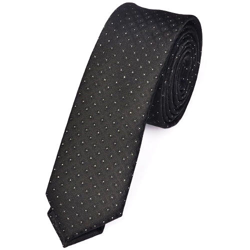 Cravatta a pois nera skinny da uomo di classe