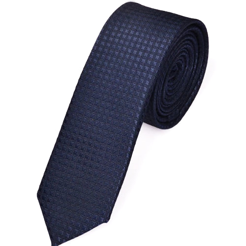 Classy Men Skinny Blue Pin Check Tie
