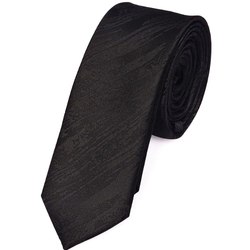 Classy Men Skinny Black Pattern Tie