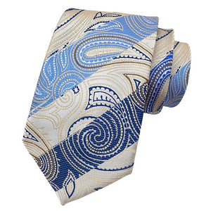 Classy Men Blue & White Silk Tie - Classy Men Collection